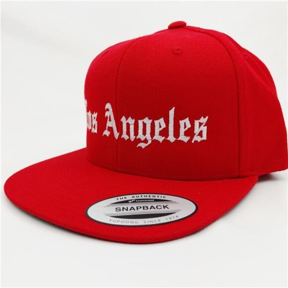 Los Angeles LA Red Snapback Hat Men’s Embroidered Solid Cap Adjustable NWT
